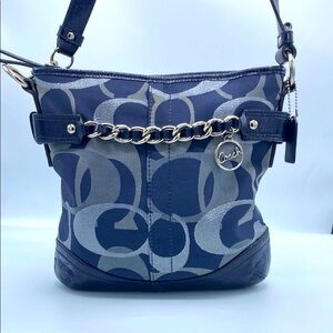 ✨COACH✨Blue/Silver/Gray Crossbody Bag with Distinctive Pattern